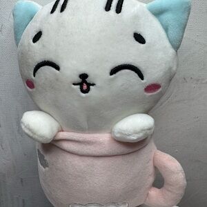 Cute Cat Plush Toy - White and Pink